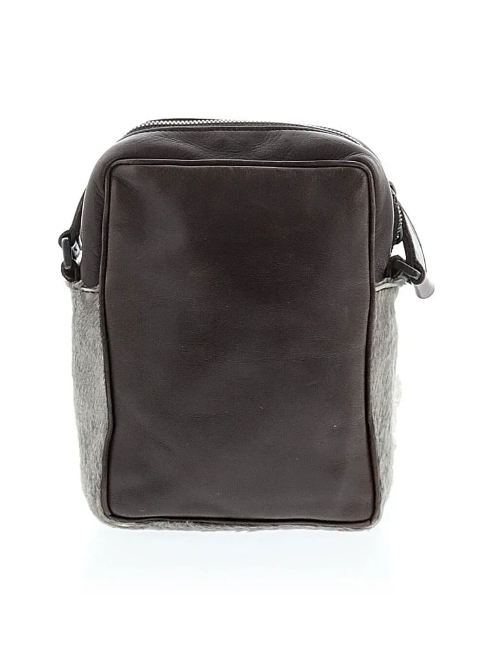 Rare Bottega Veneta Pony Hair Calf Crossbody Bag Gray Brown Leather Unisex
